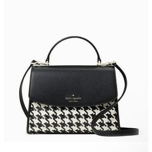 NWT Kate Spade Black and White Houndstooth Handbag